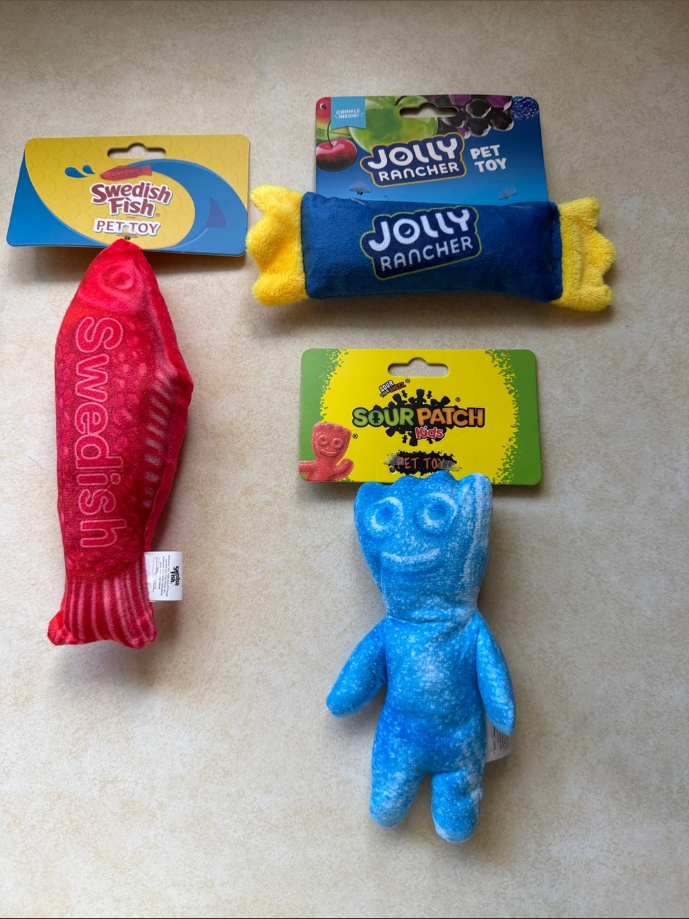 Candy Plush Dog Toy Bundle with Sour Patch Kids, Jolly Ranchers & Swedish Fish
